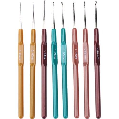 8pcs Knitting Needles Crochet Hooks Set 0.65/0.8/1.0/1.25/1.5/1.75/1.9/2.5 mm Sweater Knitting Tools Sewing Needles Dropship