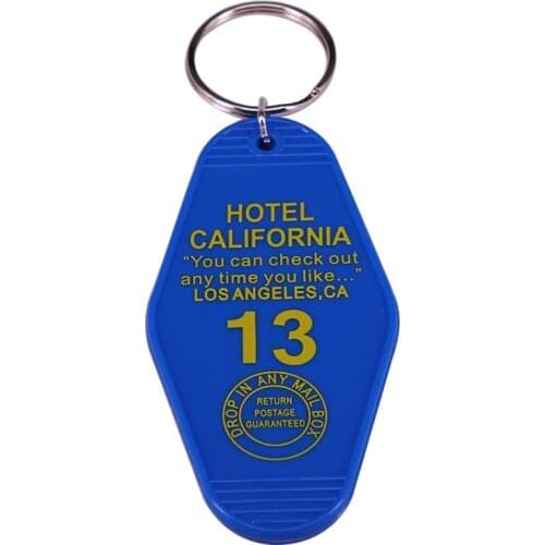 Hotels California Motel Style Key Tag Room 13 Keychain Famous Eagle Song Inspired Keyring The perfect gift for classic rock fan