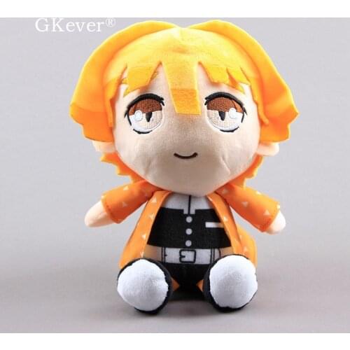 Hot Sale Demon Slayer Figure Agatsuma Zenitsu 8" 20cm Plush Toy Stuffed JP Cartoon Dolls Kids Gift