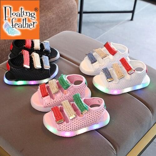 Size 21-30 Childrens Led Shoes Baby Glowing Shoes Kids Lighted Sandals Luminous Shoes for Boys Girls Sandals with Backlight