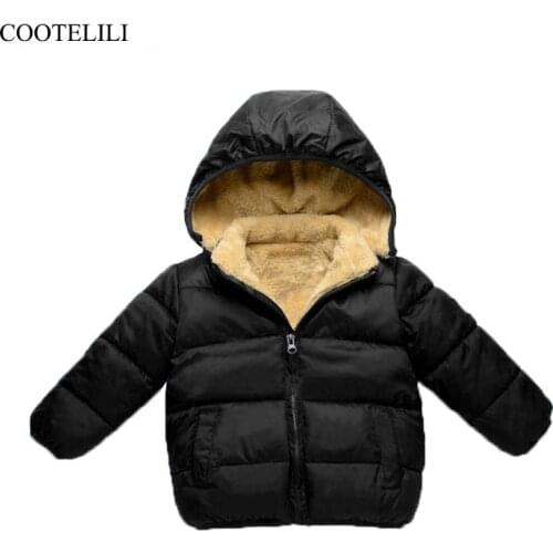 COOTELILI Velvet Overalls For Children Kids Winter Jacket For Boys Baby Girl Clothes Winter Warm Child Parkas Outerwear 80-110cm