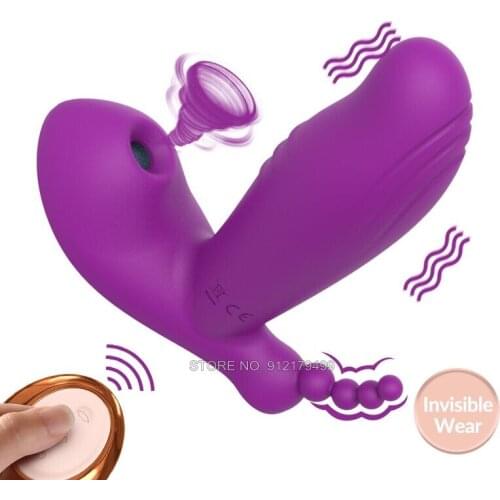 Sex Toys for Women Couples Wireless Remote 3 IN 1 Sucking Vibrator for Women Invisible Wear Soft Anal G Spot Clitoris Stimulator