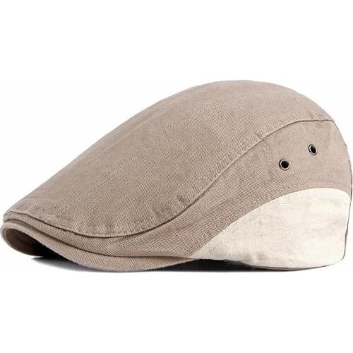 Cotton Spring Summer Fashion Solid Color Patchwork Newsboy Caps Flat Peaked Cap Men and Women Painter Beret Hats 10