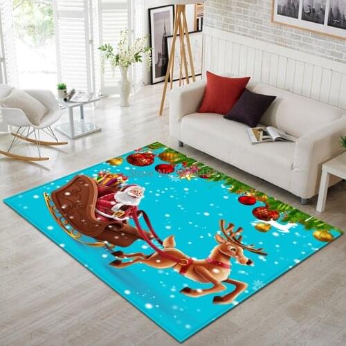 Carpet for Living Room Christmas printing Children Rug Kids Room Decoration Large Carpet Floor Bedroom Non-slip Bedside Mats