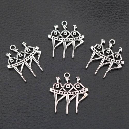 Creative Ballerina Pendant, Ballet Charms, Swan Lake Charms, Hip-hop Style Jewelry Charms, A2135 10pcs