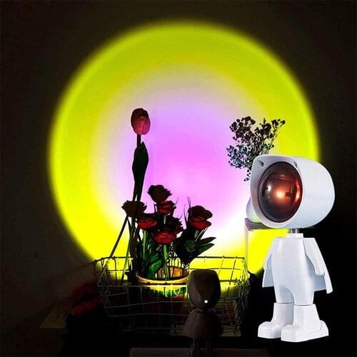 New Sunset projection lamp rainbow atmosphere lamp projection USB led robot charging household living room bedroom decoration