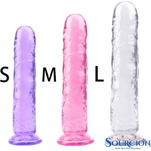 Hot-sale Translucent Soft Jelly Big Dildo Realistic Fake Dick Penis Butt Plug Sex Toys for Woman Men Vagina Anal Massage