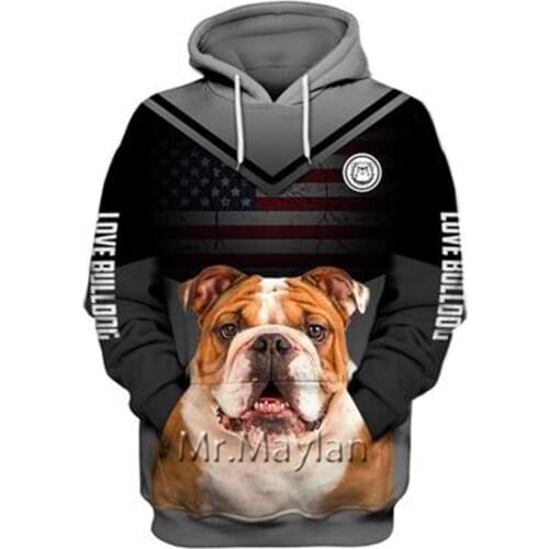 Personality Fashion Animal Pug 3D Printed Graphic Hoodie Men/Women Zip Hooded Streetwear Oversized Sweatshirt Harajuku Tops -A02