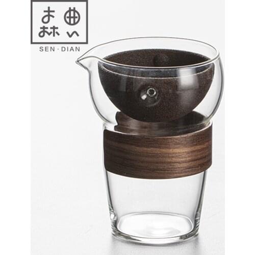 Fair cup tea leak set filter integrated glass tea separator single thickened tropical filter male cup