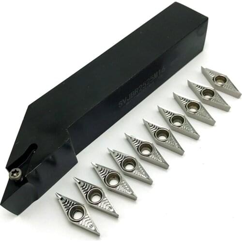 SVJBR1616H16 SVJBR2020K16 SVJBR2525M16 External turning tool Holder+VCMT160404 VCMT160408 Carbide inserts Turning insert Set