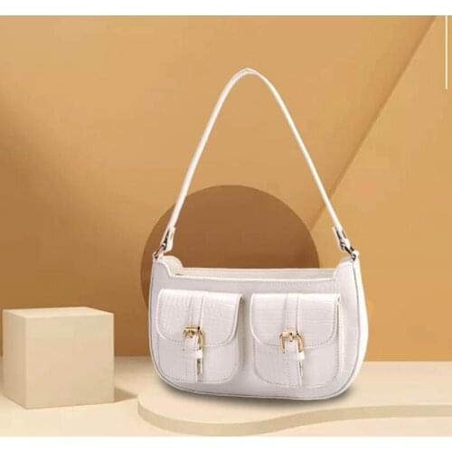 2021 new womens bag Double pocket armpit bag INS super popular womens cross-body portable dual-use womens bag