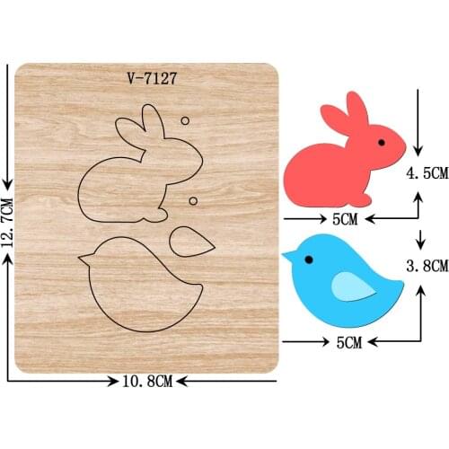 New rabbit wooden dies cutting dies for scrapbooking Multiple sizes V-7127