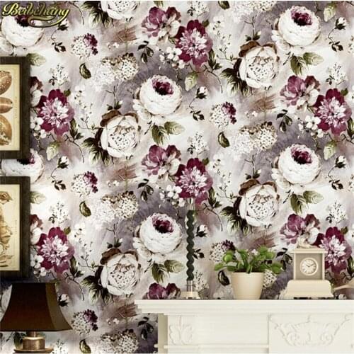 Beibehang Modern painting wallpaper living room bedroom TV background wall paper green painting flowers papel de parede