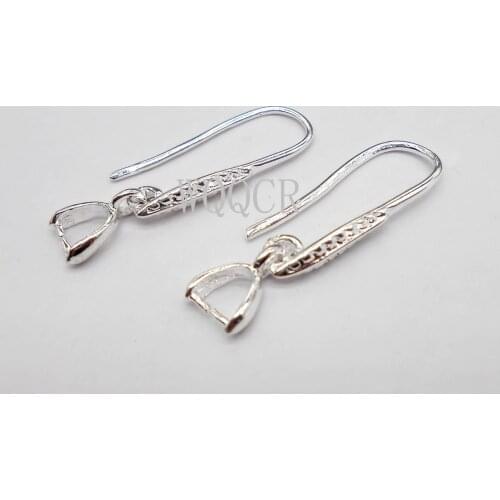 Wholesale 100X Lot Jewelry Findings 925 Silver DIY Jewelry Making Earrings Feathery Surface Clip Hooks Earring Making Supplies