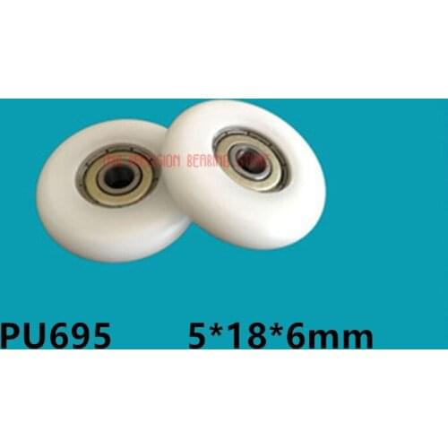 Plastic bearing10pcs 5*18*6mm type nylon pulley package plastic bearings for 3D printer doors Windows 695 wrapped rubber wheel