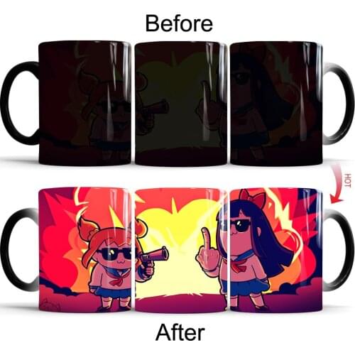 POP TEAM EPIC Color Transforming Mugs Coffee Milk Ceramic Mug Novelty Heat Changing Color Tea Cup