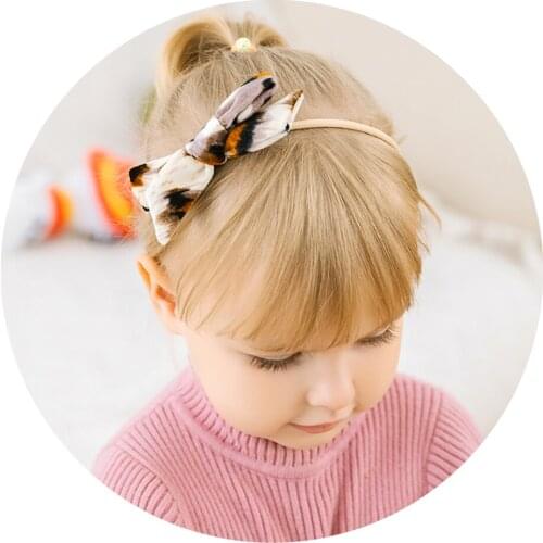 Vintage Velvet Leopard Nylon Headbands Elastic Hair Bands Hair Clips Fashion Headband Ponytail Ties Rope Baby Hair Accessories