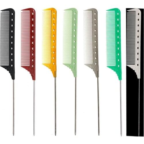 Rattail comb Hair Comb Metal-Pin Heat Resistant Rattail Haire Brush Comb With Fine Tooth Hair Styling Tools For Salon