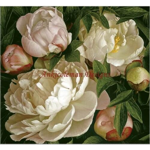 Needlework for embroidery DIY French DMC High Quality - Counted Cross Stitch Kits 14 ct Oil painting - Peony Gardenia