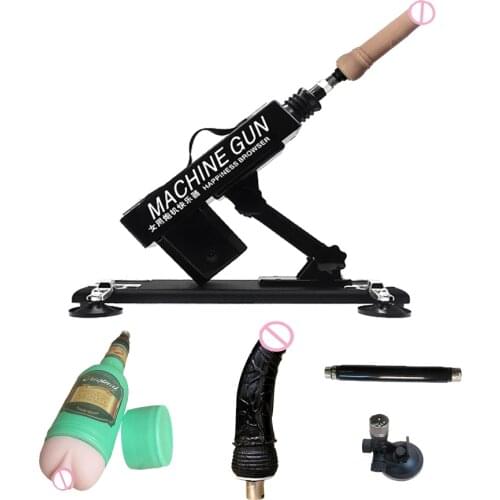 Sex Toys Automatic Retractable Sex Machine Gun with Vagina Cup and Anal Dildo Adult Toys Love Gun Vibrator Masturbaor for Women