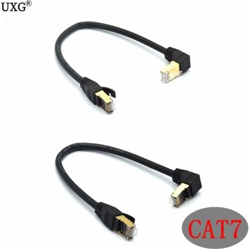 90 Degree Up Down CAT6 CAT7e UTP Ethernet Network Cable Male to Male RJ45 Patch LAN Short cable For Laptop ADSL Modem 30CM 1ft