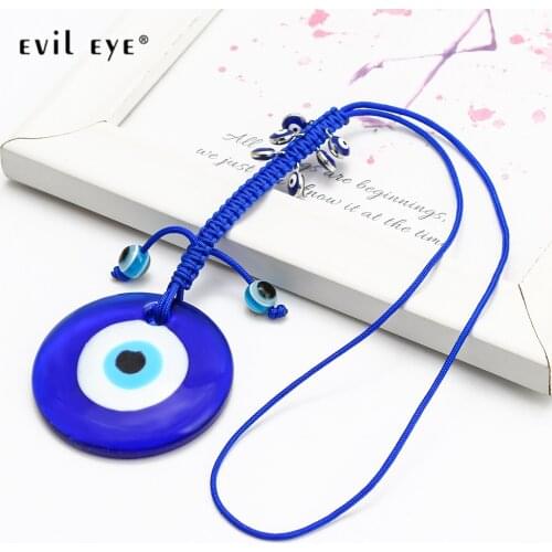 EVIL EYE Glass Blue Turkish Evil Eye Bead Round Pendant Wall Hanging Decorations for Home Living Room Car NB207