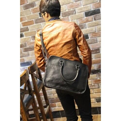 Woven briefcase2019 OL office man Briefcase The single shoulder bag fashion life simple bag computer case
