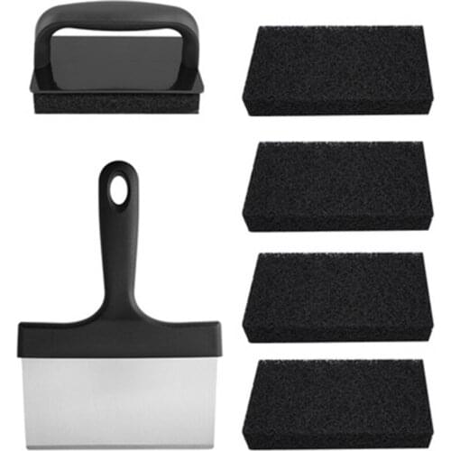 Versatility Griddle Cleaning Kit Grill Cleaner Tool Set For Hot Or Cold Surfaces Scraper Cleaning Brushes