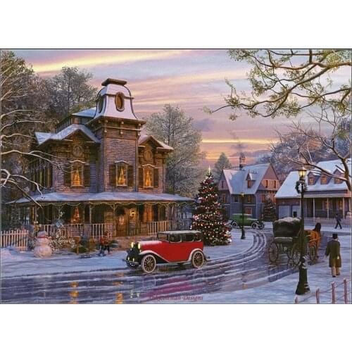 Embroidery Counted Cross Stitch Kits Needlework - Crafts 14 ct DMC DIY Arts Handmade Decor - Driving Home for Christmas