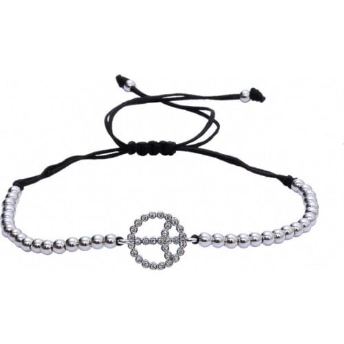 1pc Anil Arjandas Men Bracelets 3mm Brass Bead Micro Pave White CZ Beads Briading Macrame Bracelet Pulseira Feminina RD-07