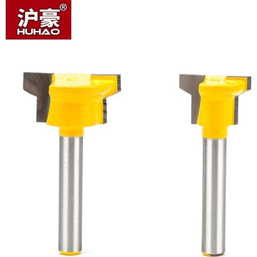 HUHAO 1pc 1/4" Shank Woodworking Router Bits CNC Joint Combination Bit Drawer Lock Knife Finger Joint Plate Milling Cutter