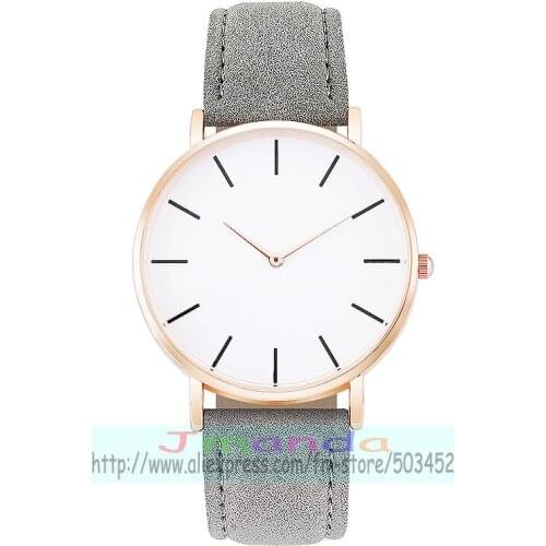 100pcs/lot 8627 no logo simple dial rose gold case wrist watch wrap quartz casual leather watch for women man wholesale clock
