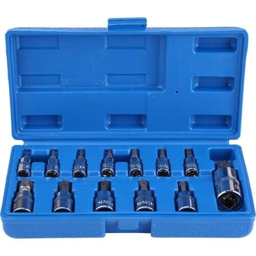 13 Pieces Torx Star Bit Sockets Including 1/2inch 3/8inch And 1/4inch Drive Torx Star Bit Socket Set