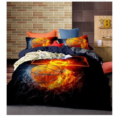 2/3pcs 3D Duvet Cover Bedding Set Bed Quilt Cover Clothes Pillowcase Kids Bedroom Twin Full Queen King Size Basketball