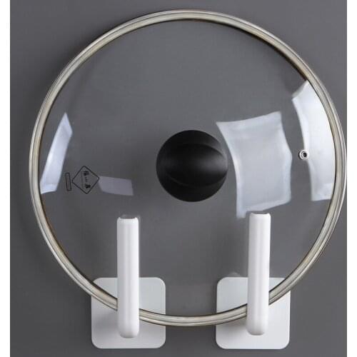 2Pcs/set Pot Cover Rack Punch-Free Kitchen Lid Frame Spoon Rests Pot Clips Dishes Storage Organizer Holder Kitchen Tools