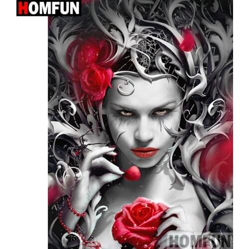 HOMFUN Full Square/Round Drill 5D DIY Diamond Painting "Painted woman" Embroidery Cross Stitch 5D Home Decor A07066
