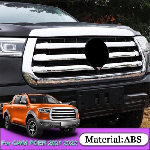 For Great Wall Cannon GWM Poer Ute 2021 2022 Car Front Grille Hood Engine Cover Trim External Sequins Stickers Auto Accessories