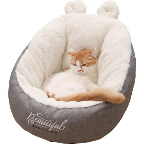 Cat Nest Cute Creative Ear Cat House Small Dog Dog Nest Warm Deep Sleep Bed Mat In Winter Cat Accessories Pet