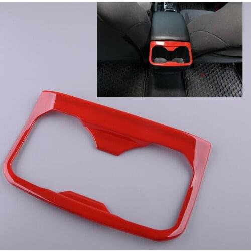 Console Rear Row Cup Holder Frame Cover Trim Car Bezel Red Plastic Fit for Toyota Tacoma 2016 2017 2018 2019 2020