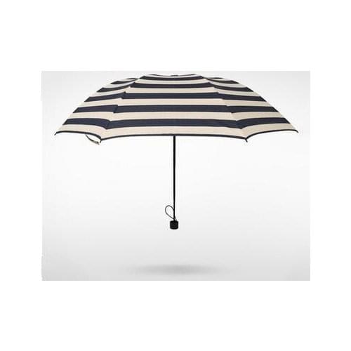 Creative Navy Stripe Windproof Aluminium Alloy Frame Three Folding Umbrella on behalf of High-grade Pencil Umbrella