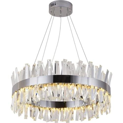 Modern Chandelier for Bedroom Round Gold/Chrome Crystal Led Chandeliers for Living Room Dining Room Hall Hallway Home Decor Lamp