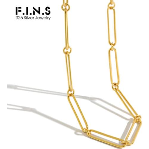 F.I.N.S Korean Fashion S925 Sterling Silver Necklace Simple Stackable Chain Choker Necklace Minimalist Fine Jewelry Accessories