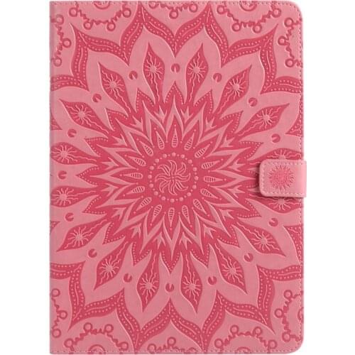 Soft TPU Silicone+PU Leather Case For iPad Pro 9.7 Tablet Sun Embossed Smart Stand Cover For Apple iPad Pro 9.7 inch 2016 Funda