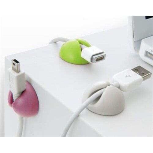 1Pcs Colorful Desk Set Wire Clip Organizer Office Accessories Bobbin Winder Wrap Cord Cable Manager for Mouse USB Keyboard Lines