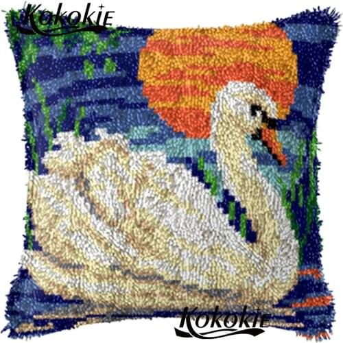 3d latch hook kits printed cushion Unfinished Crocheting Rug Kits Yarn Pillowcase cross stitch kits embroidery needlework sets