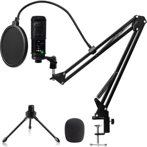 Desk Usb Microphone For Computer 192Khz/24Bit Condenserder Podcast Microphone Pc Usb Streamer Mic For Singing Recording Gaming