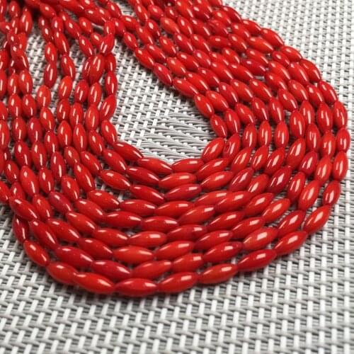 Natural Rice Shape Coral Beads Exquisite Loose Coral Beads for Making Jewelry Necklace Bracelet Accessories Size 3x7mm