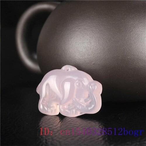 Jade Elephant Pendant Charm Jewelry Gifts Chalcedony Carved Necklace Fashion Natural Women