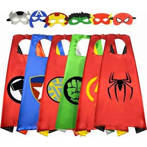 2021 New Kids Superhero Capes Halloween Costumes Superhero for Boys Girls Birthday Party Favor Cosplay Costume