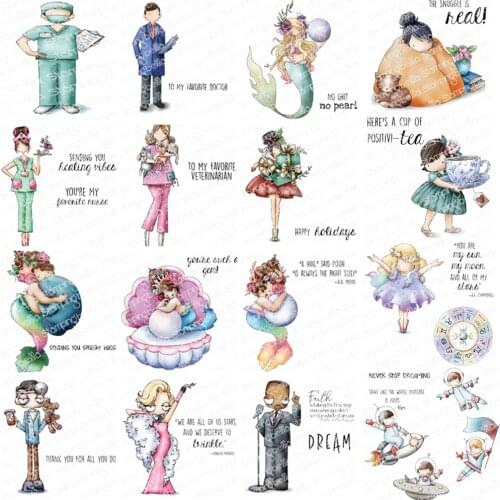 2021 NEW girl clear stamp /Seal for DIY scrapbooking/photo album Decorative clear stamp sheets B6365